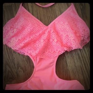 LA Hearts One-Piece Bathing Suit Cut-Outs